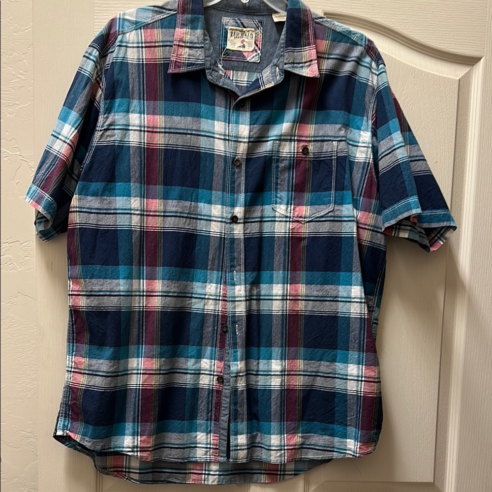 Tribal Blue Plaid Men's Shirt
